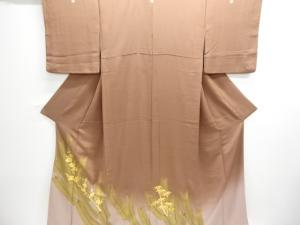 金彩松竹梅模様刺繍五ツ紋色留袖（比翼付き）